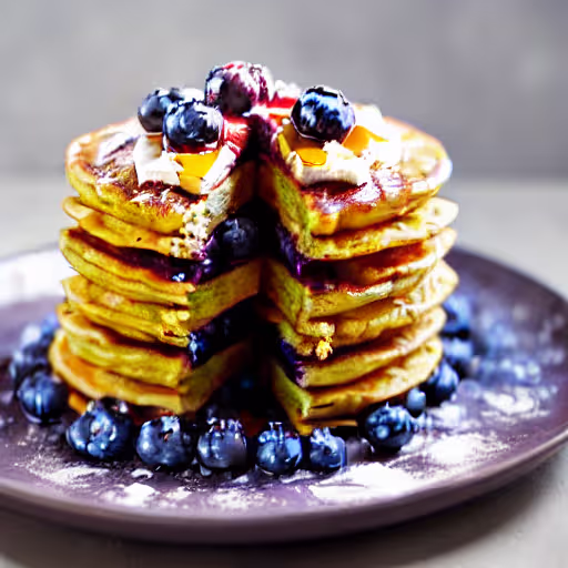 Cottage Cheese Blueberry Pancakes
