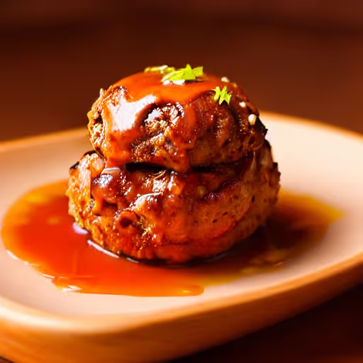 Baked Apple Butter Meatballs in a Bourbon Glaze