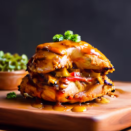 Spicy Caramelized Chicken with Peppers and Peanuts