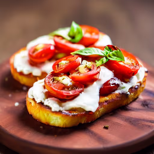 Broiled Mozzarella & Tomato Crostini
