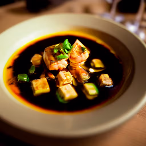 Ginger Garlic Shrimp and Tofu Soup