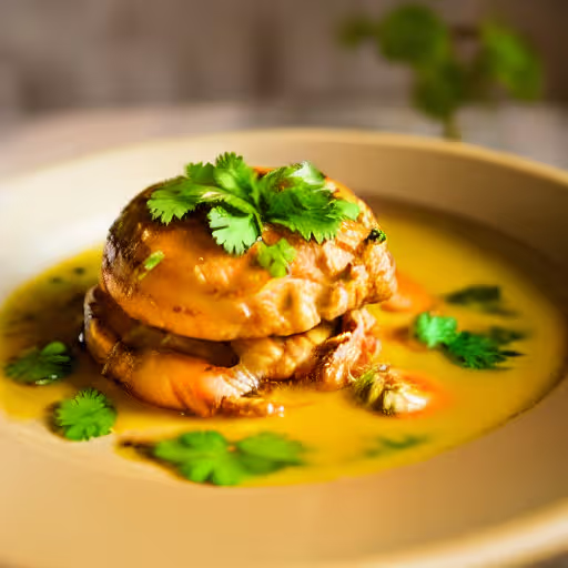 Thai Coconut Shrimp Soup with Red Curry and Lemongrass