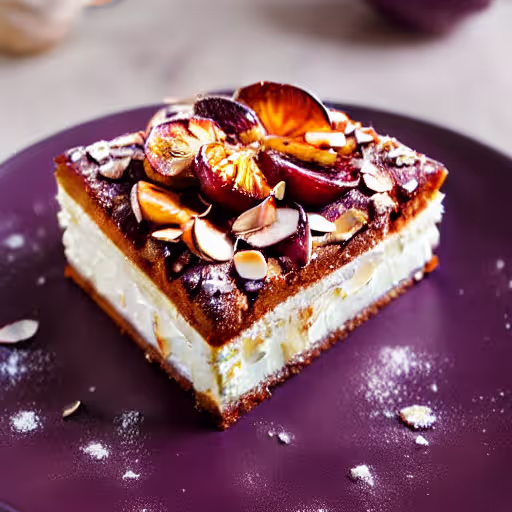 Browned Butter Plum Almond Upside-Down Cake