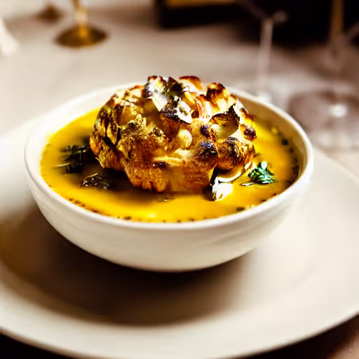 Broiled Cauli Bites Soup