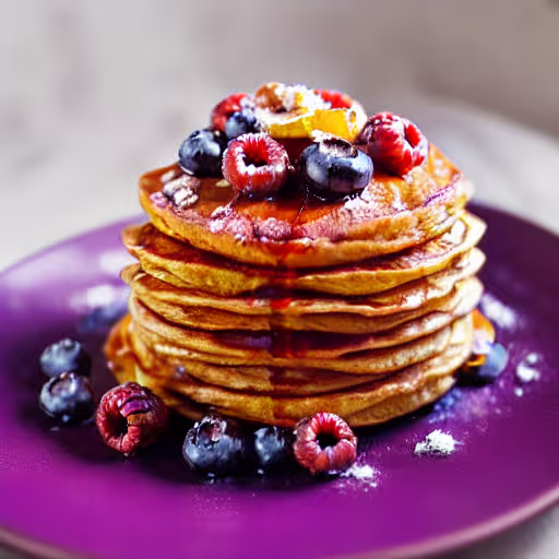 Whole-Grain Pancakes with Berries and Yogurt
