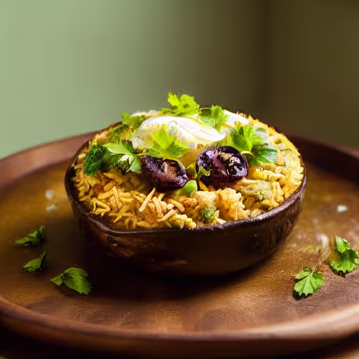 Biryani with Marinated Goat and Prunes