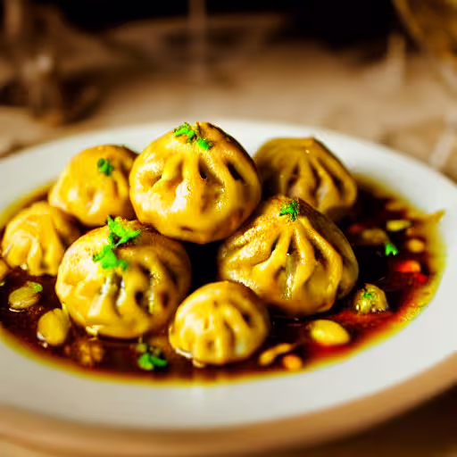 Herb-Filled Dumplings in a Simmering Broth
