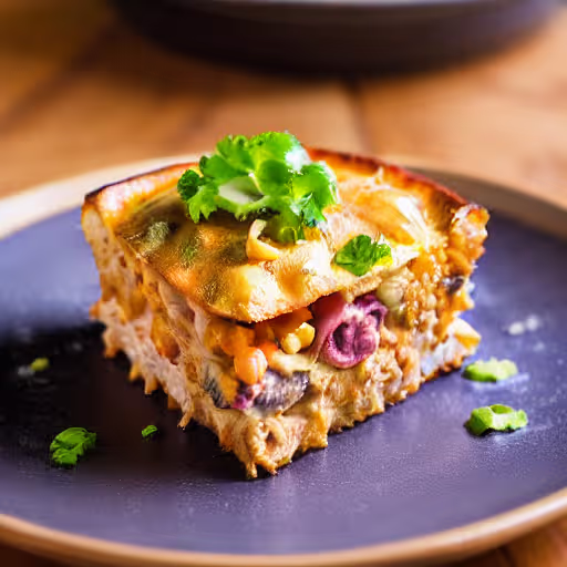 Tex-Mex Chicken Casserole with Cheddar Tortilla Layers