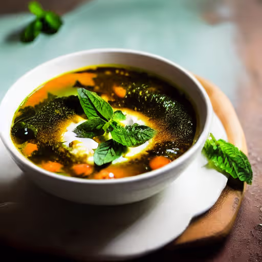 Spiced Red Lentil and Bulgur Soup with Mint