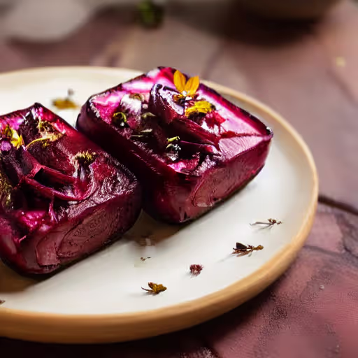Oven-Roasted Beet Cubes with Olive and Thyme