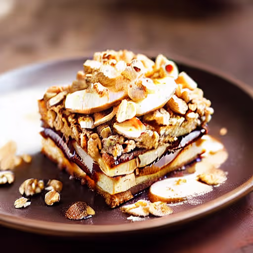 Caramelized Apple Walnut Crisp with Instant Oatmeal