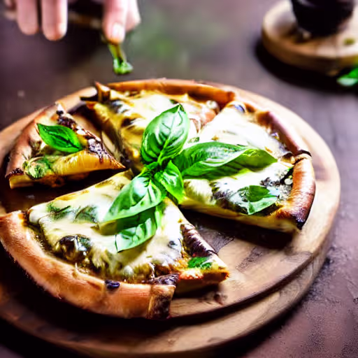 Keto Chicken Crust Pizza with Mozzarella & Basil