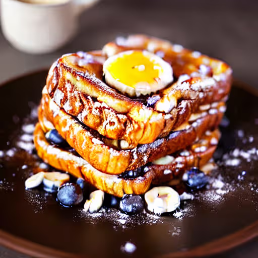 Golden Banana Bread Toasts with Sweetened Dip