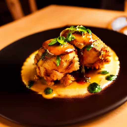 Japanese Fried Chicken Karaage with Honey Mustard Panko Sauce