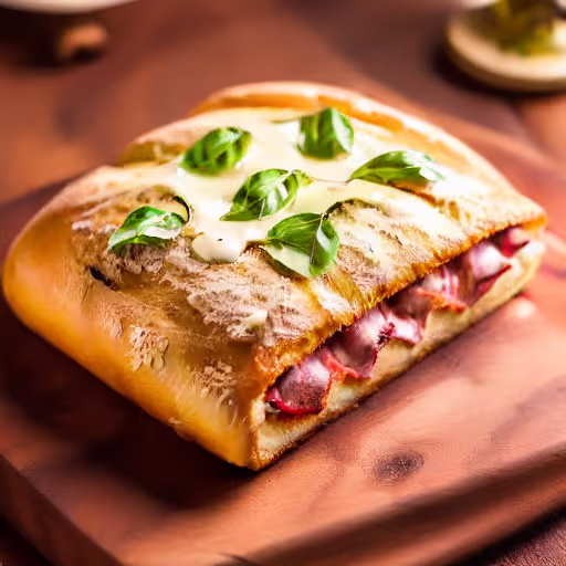 Baked Pepperoni and Ham Stromboli