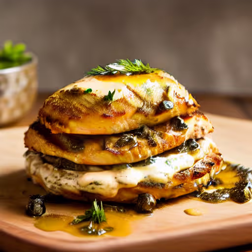 Lemon Pepper Chicken with Dill Caper Cream Sauce