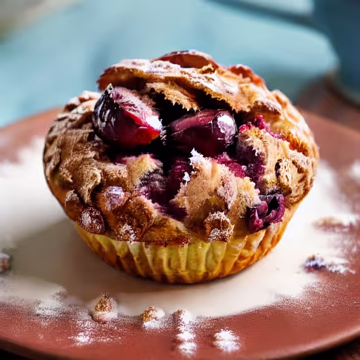 Cinnamon Plum Muffins with Crumble Topping