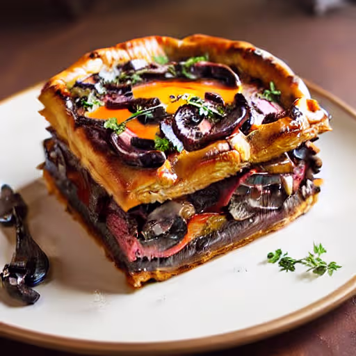 Guinness Mushroom Beef Pie with Puff Pastry
