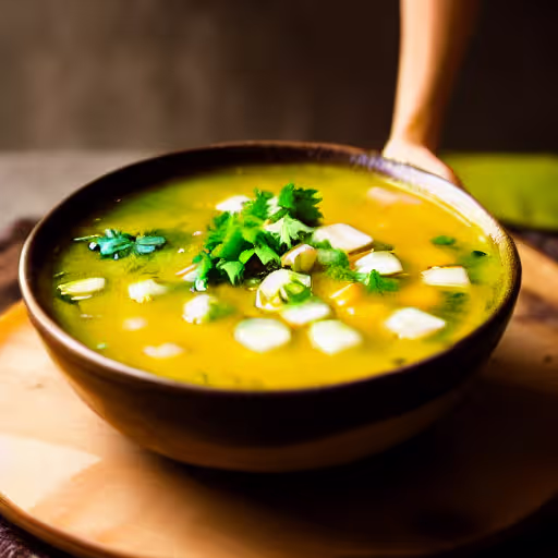 Lime and Cilantro Chicken Hominy Soup