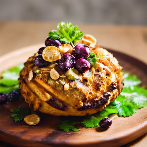 Curried Grape Chicken Salad with Almond Crunch