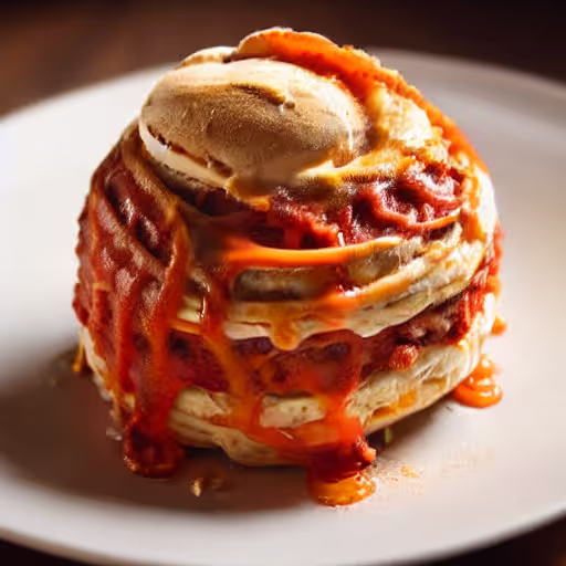 Spaghetti Ice Cream Sundae (Spaghettieis) with White Chocolate Shavings