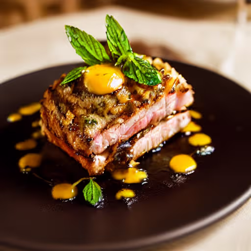 Mint-Crusted Rack of Lamb with Sweet Mustard Glaze